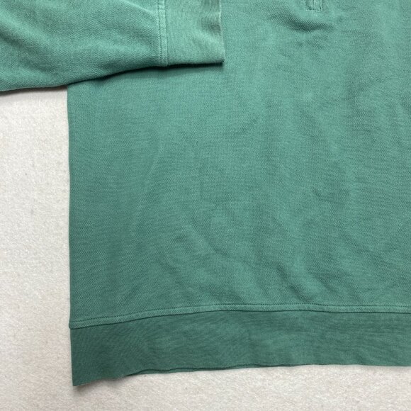 Brooks Brothers Zip Sweater Men's L Green Cotton Blend High Collar Pullover - Picture 6 of 12